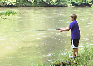 Mikey fishing
